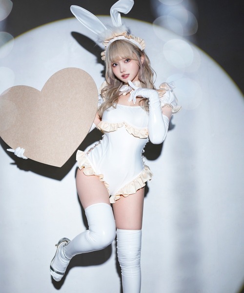 Malymoon（マリームーン）の「フレンチメイドバニー《ハロウィンコスプレ5点セット》（コスチューム/パーティーグッズ・レディース・ホワイト/ピンク/ブラック/ベージュ・FREE）」の6枚目の写真