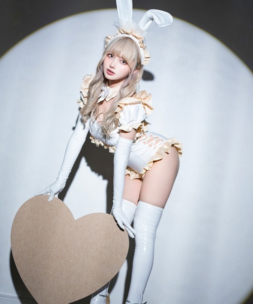 Malymoon（マリームーン）の「フレンチメイドバニー《ハロウィンコスプレ5点セット》（コスチューム/パーティーグッズ・レディース・ホワイト/ピンク/ブラック/ベージュ・FREE）」の5枚目の写真