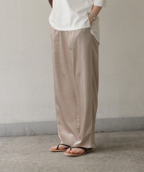 notch.（ノッチ）の「◆ 股下丈が選べる ◆カラーサテンパンツ（その他パンツ・レディース・ネイビー/ブラック/ライトグレー/ベージュ・M/TM）」の8枚目の写真