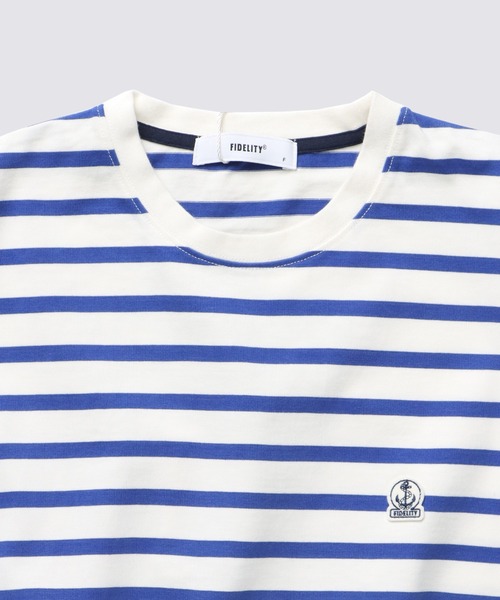 FIDELITY（フィデリティ）の「[WOMEN] BORDER S/S CREW / ウィメンズ半袖ボーダークルーネックシャツ（Tシャツ/カットソー・レディース・ブルー/オフホワイト/ダークネイビー/イエロー/キナリ/チャコール・FREE）」の12枚目の写真