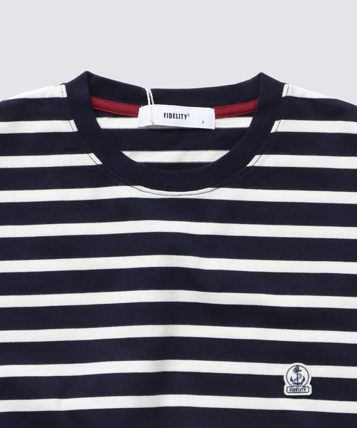 FIDELITY（フィデリティ）の「[WOMEN] BORDER S/S CREW / ウィメンズ半袖ボーダークルーネックシャツ（Tシャツ/カットソー・レディース・ブルー/オフホワイト/ダークネイビー/イエロー/キナリ/チャコール・FREE）」の15枚目の写真