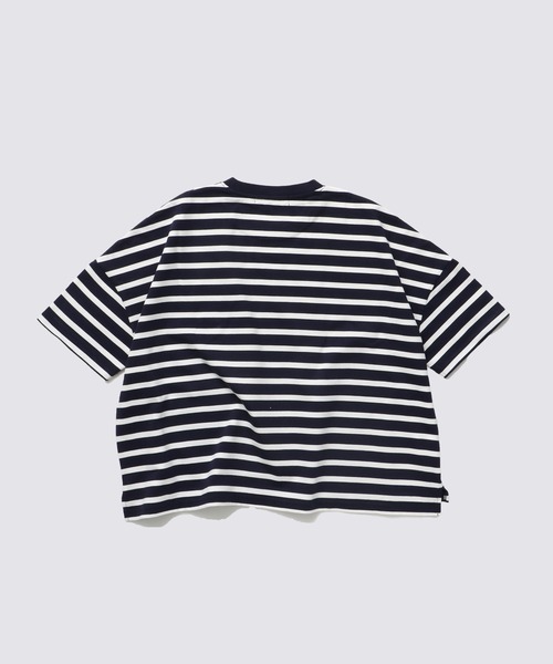 FIDELITY（フィデリティ）の「[WOMEN] BORDER S/S CREW / ウィメンズ半袖ボーダークルーネックシャツ（Tシャツ/カットソー・レディース・ブルー/オフホワイト/ダークネイビー/イエロー/キナリ/チャコール・FREE）」の7枚目の写真