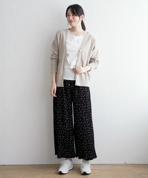 ikka(イッカ)の「【接触冷感/UVカット】コットンUSA前後レースタンクトップ(タンクトップ・レディース・オフホワイト/ベージュ/ブラック・S/M/L)」の5枚目の写真