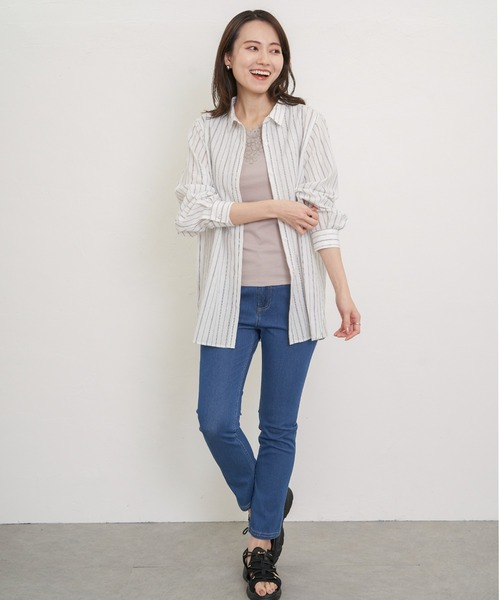 ikka(イッカ)の「【接触冷感/UVカット】コットンUSA前後レースタンクトップ(タンクトップ・レディース・オフホワイト/ベージュ/ブラック・S/M/L)」の20枚目の写真