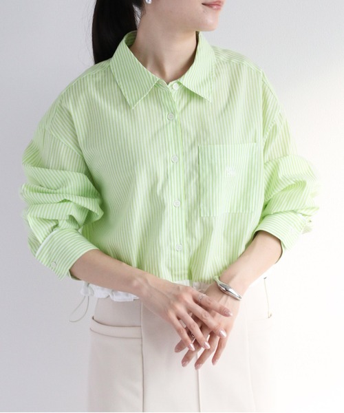 cepo（セポ）の「ワンポイント スソラインショートシャツ（シャツ/ブラウス・レディース・ライム/ピンク/ブルー・M）」の13枚目の写真