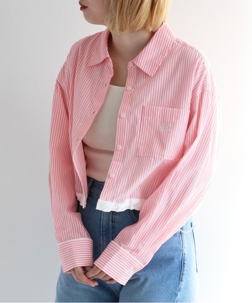 cepo（セポ）の「ワンポイント スソラインショートシャツ（シャツ/ブラウス・レディース・ライム/ピンク/ブルー・M）」の5枚目の写真