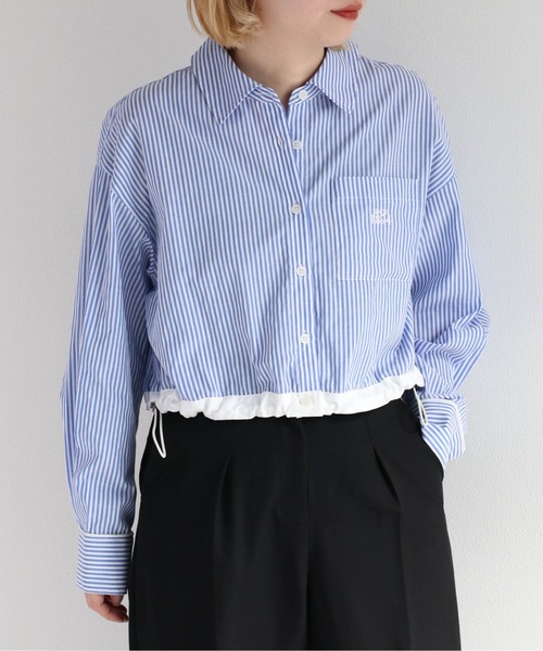 cepo（セポ）の「ワンポイント スソラインショートシャツ（シャツ/ブラウス・レディース・ライム/ピンク/ブルー・M）」の19枚目の写真