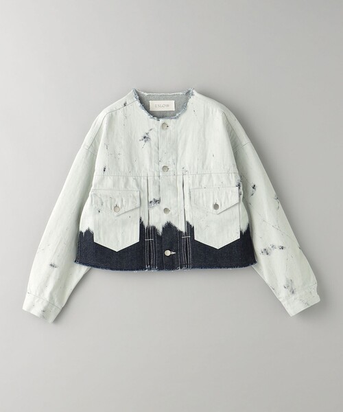 ESLOW / エスロー NO COLLAR JACKET 別注 STRETCHED HYBRID NO COLLAR JACKET(0 BLACK): White
