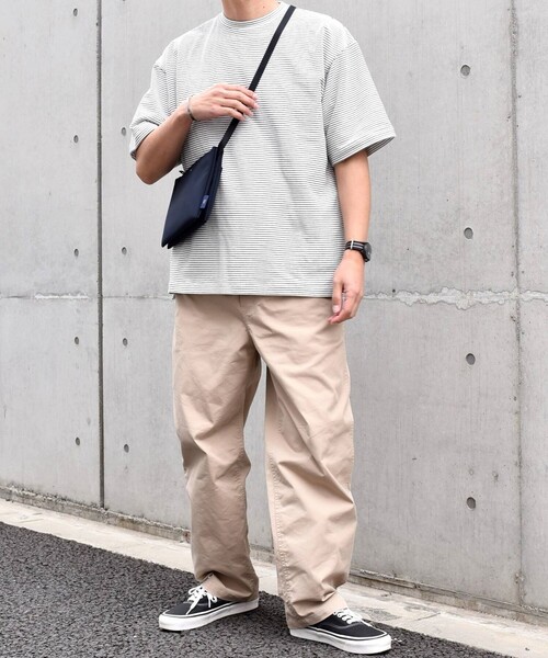 SHIPS any(シップス エニィ)の「SHIPS any: マイクロボーダー ミニ裏毛 ライト スウェット ライク Tシャツ◇(Tシャツ/カットソー・メンズ・ブラウン/ホワイト/ブルー/ブラック・MEDIUM/LARGE)」の5枚目の写真