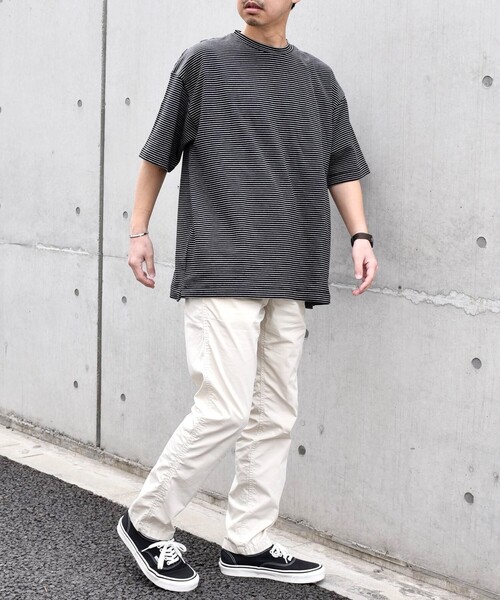 SHIPS any(シップス エニィ)の「SHIPS any: マイクロボーダー ミニ裏毛 ライト スウェット ライク Tシャツ◇(Tシャツ/カットソー・メンズ・ブラウン/ホワイト/ブルー/ブラック・MEDIUM/LARGE)」の12枚目の写真