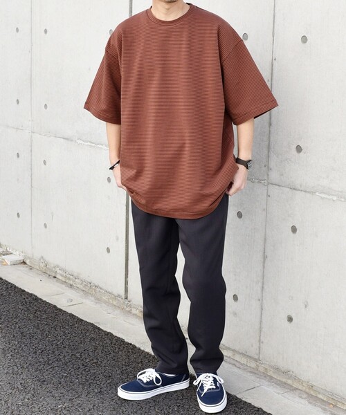 SHIPS any(シップス エニィ)の「SHIPS any: マイクロボーダー ミニ裏毛 ライト スウェット ライク Tシャツ◇(Tシャツ/カットソー・メンズ・ブラウン/ホワイト/ブルー/ブラック・MEDIUM/LARGE)」の17枚目の写真