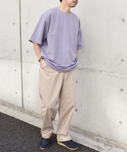 SHIPS any(シップス エニィ)の「SHIPS any: マイクロボーダー ミニ裏毛 ライト スウェット ライク Tシャツ◇(Tシャツ/カットソー・メンズ・ブラウン/ホワイト/ブルー/ブラック・MEDIUM/LARGE)」の20枚目の写真
