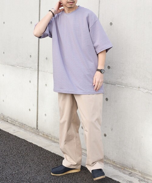 SHIPS any(シップス エニィ)の「SHIPS any: マイクロボーダー ミニ裏毛 ライト スウェット ライク Tシャツ◇(Tシャツ/カットソー・メンズ・ブラウン/ホワイト/ブルー/ブラック・MEDIUM/LARGE)」の21枚目の写真