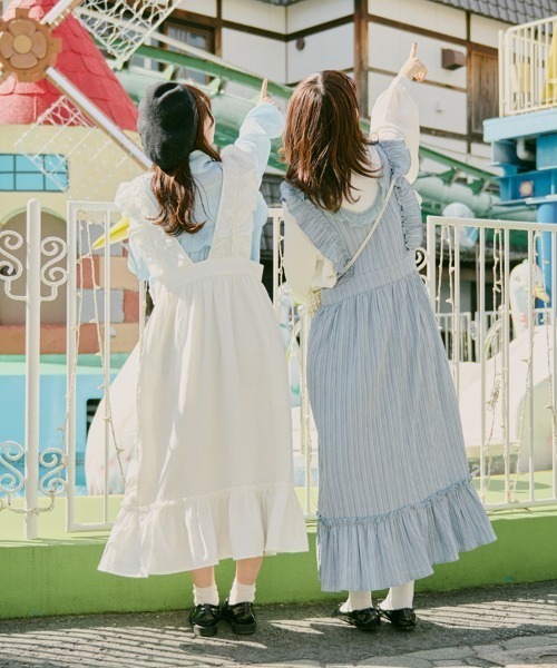 kutir（クティール）の「【クティールとレトロ】２way フリルキャミワンピース（ワンピース・レディース・ブラック/ネイビー/ブルー/オフホワイト・LARGE/SMALL/MEDIUM）」の20枚目の写真