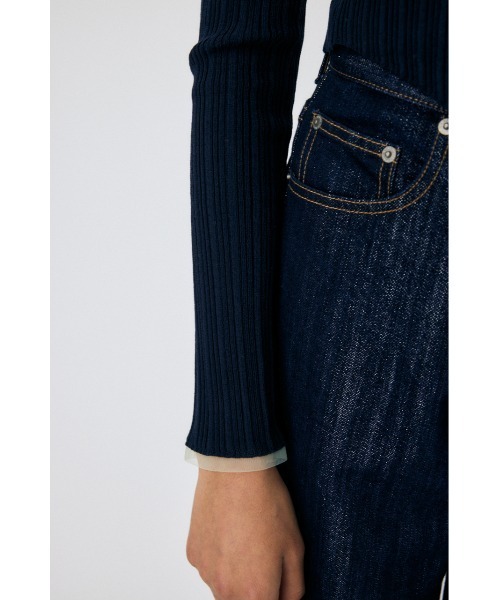 moussy - moussy ネイビー　カーディガン セール】【ネイビーWEB限定カラー】TULLE TRIM カーディガン