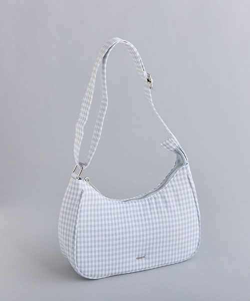 one after another NICE CLAUP(ワンアフターアナザーナイスクラップ)の「ギンガムチェックホーボーバッグ(ショルダーバッグ・レディース・ピンク系その他/ベージュ系その他/ブラック系その他/ブルー系その他・FREE)」の4枚目の写真
