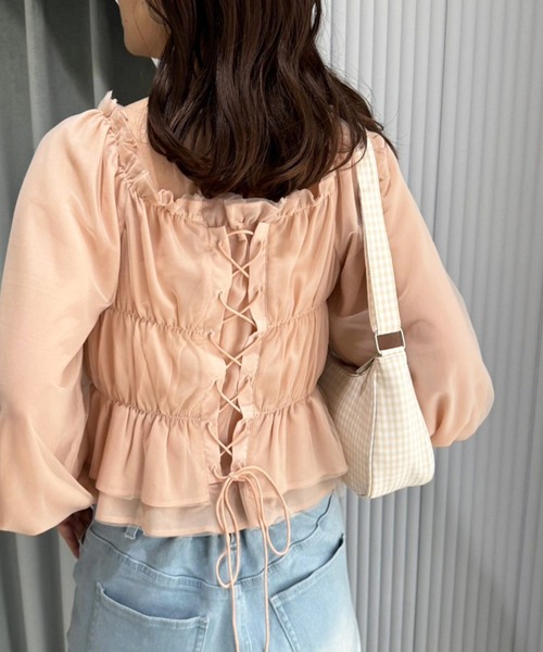 one after another NICE CLAUP(ワンアフターアナザーナイスクラップ)の「ギンガムチェックホーボーバッグ(ショルダーバッグ・レディース・ピンク系その他/ベージュ系その他/ブラック系その他/ブルー系その他・FREE)」の18枚目の写真