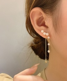 【float】パール &チェーン デザイン ピアス