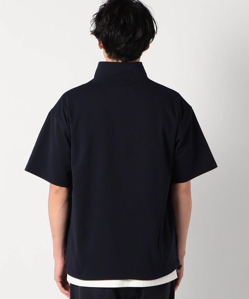 Grand PARK（グランドパーク）の「圧縮マイクロカノコ半袖ハーフジップ（Tシャツ/カットソー・メンズ・ネイビー/ブラック/ホワイト・LARGE/X-LARGE/MEDIUM）」の5枚目の写真