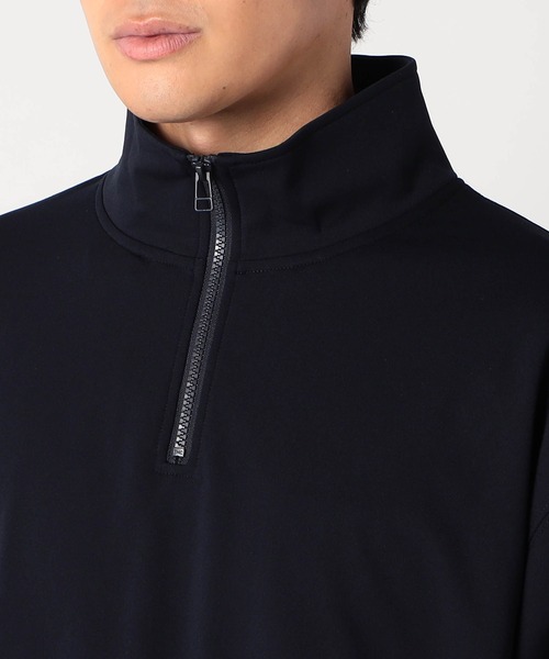 Grand PARK（グランドパーク）の「圧縮マイクロカノコ半袖ハーフジップ（Tシャツ/カットソー・メンズ・ネイビー/ブラック/ホワイト・LARGE/X-LARGE/MEDIUM）」の7枚目の写真
