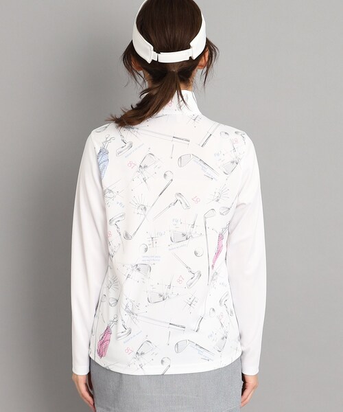 adabat（アダバット）の「◆【UVカット／吸水速乾／遮熱】ゴルフギアデザイン 長袖プルオーバー（Tシャツ/カットソー・レディース・ホワイト系その他/ネイビー系・38/42/40/36）」の15枚目の写真