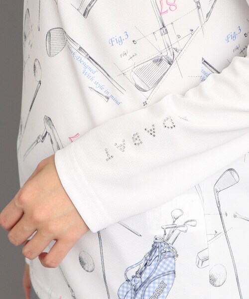 adabat（アダバット）の「◆【UVカット／吸水速乾／遮熱】ゴルフギアデザイン 長袖プルオーバー（Tシャツ/カットソー・レディース・ホワイト系その他/ネイビー系・38/42/40/36）」の17枚目の写真