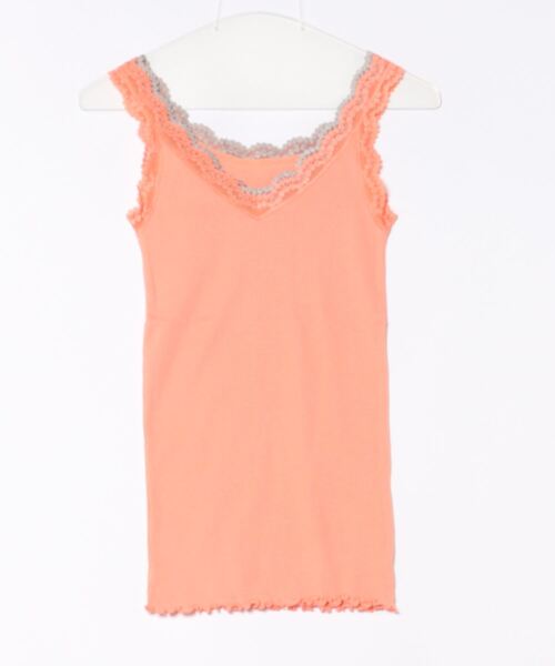 Q（キュー）の「バイカラーテレコタンク（タンクトップ・レディース・ホワイト/コーラル/ベージュ/チャコールグレー/ブラック/ライトグレー/オリーブ/ネイビー・MEDIUM）」の9枚目の写真