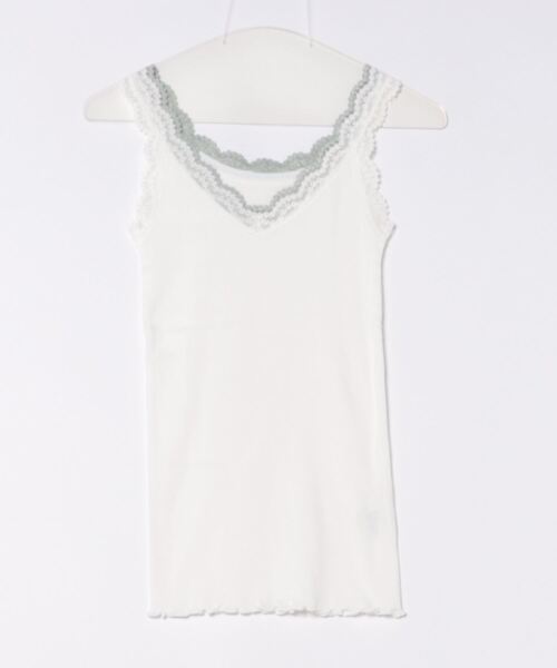 Q（キュー）の「バイカラーテレコタンク（タンクトップ・レディース・ホワイト/コーラル/ベージュ/チャコールグレー/ブラック/ライトグレー/オリーブ/ネイビー・MEDIUM）」の10枚目の写真