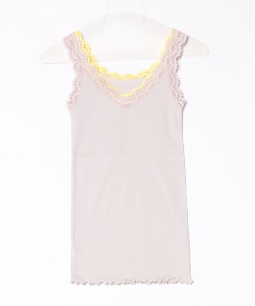 Q（キュー）の「バイカラーテレコタンク（タンクトップ・レディース・ホワイト/コーラル/ベージュ/チャコールグレー/ブラック/ライトグレー/オリーブ/ネイビー・MEDIUM）」の14枚目の写真