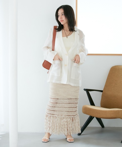 VIS(ビス)の「ウエストドロストシアージャケット(テーラードジャケット・レディース・ブラック/ピンク/キナリ・FREE)」の19枚目の写真