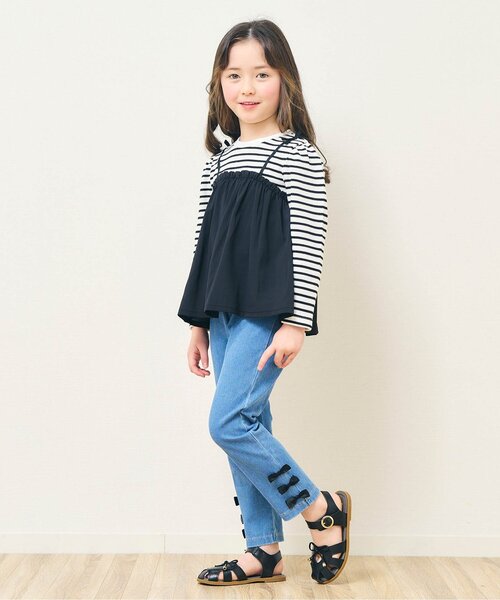 apres les cours（アプレレクール）の「リボン付きハートサンダル（サンダル・キッズ・ブラック/アイボリー・16/15 /18/17/19/14）」の18枚目の写真