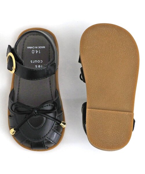 apres les cours（アプレレクール）の「リボン付きハートサンダル（サンダル・キッズ・ブラック/アイボリー・16/15 /18/17/19/14）」の11枚目の写真