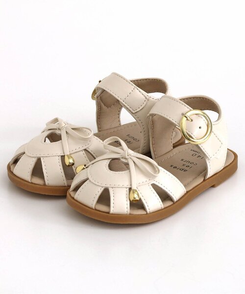 apres les cours（アプレレクール）の「リボン付きハートサンダル（サンダル・キッズ・ブラック/アイボリー・16/15 /18/17/19/14）」の10枚目の写真