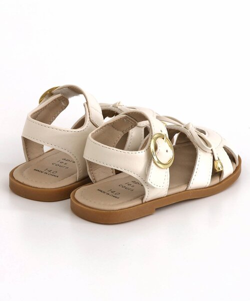 apres les cours（アプレレクール）の「リボン付きハートサンダル（サンダル・キッズ・ブラック/アイボリー・16/15 /18/17/19/14）」の8枚目の写真