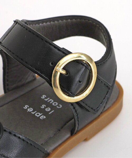 apres les cours（アプレレクール）の「リボン付きハートサンダル（サンダル・キッズ・ブラック/アイボリー・16/15 /18/17/19/14）」の7枚目の写真