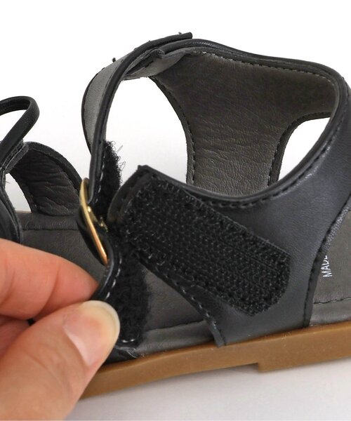 apres les cours（アプレレクール）の「リボン付きハートサンダル（サンダル・キッズ・ブラック/アイボリー・16/15 /18/17/19/14）」の6枚目の写真