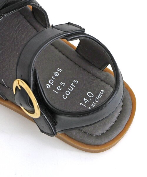 apres les cours（アプレレクール）の「リボン付きハートサンダル（サンダル・キッズ・ブラック/アイボリー・16/15 /18/17/19/14）」の5枚目の写真