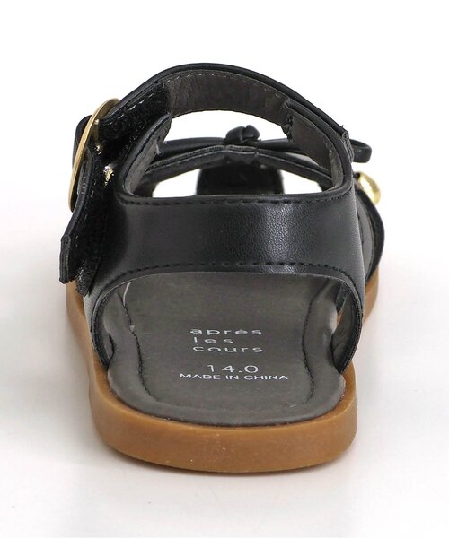 apres les cours（アプレレクール）の「リボン付きハートサンダル（サンダル・キッズ・ブラック/アイボリー・16/15 /18/17/19/14）」の3枚目の写真