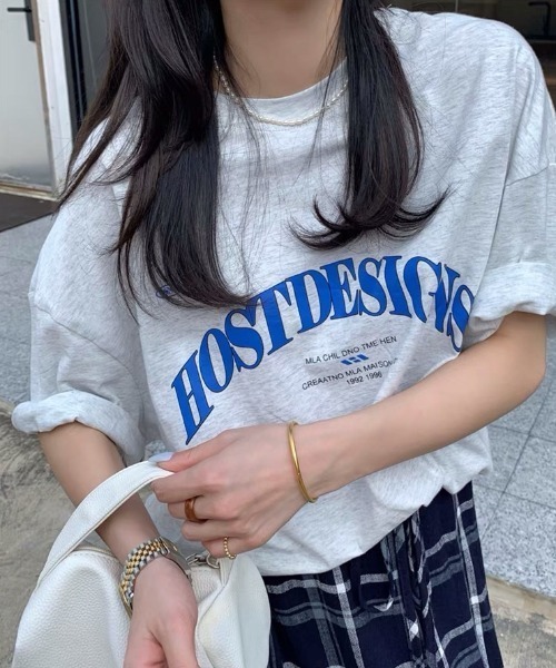 Sibra（シブラ）の「綿100% プリント半袖Tシャツ（Tシャツ/カットソー・レディース・ホワイト/グレー/ネイビー・M）」の4枚目の写真