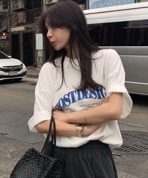 Sibra（シブラ）の「綿100% プリント半袖Tシャツ（Tシャツ/カットソー・レディース・ホワイト/グレー/ネイビー・M）」の18枚目の写真