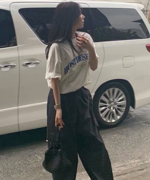 Sibra（シブラ）の「綿100% プリント半袖Tシャツ（Tシャツ/カットソー・レディース・ホワイト/グレー/ネイビー・M）」の22枚目の写真