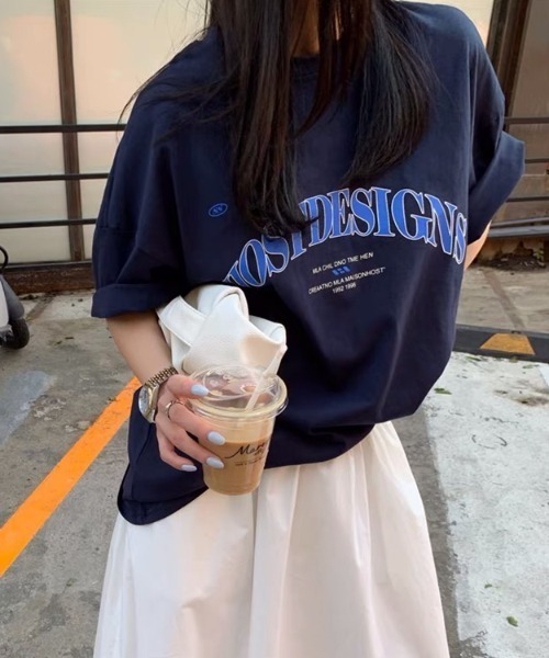 Sibra（シブラ）の「綿100% プリント半袖Tシャツ（Tシャツ/カットソー・レディース・ホワイト/グレー/ネイビー・M）」の12枚目の写真