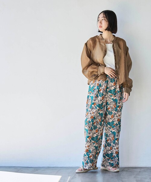 coen ボタニカルプリントストレートパンツ（WEB限定カラー） ボタニカルプリントストレートパンツ（WEB限定カラー）