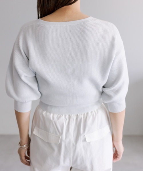 OLIVE des OLIVE(オリーブデオリーブ)の「【WEB限定カラー有】リボンビジュー付き半袖カーディガン(カーディガン/ボレロ・レディース・オフホワイト/サックスブルー/ブラック/ミント/ピンク/レッド・FREE)」の9枚目の写真