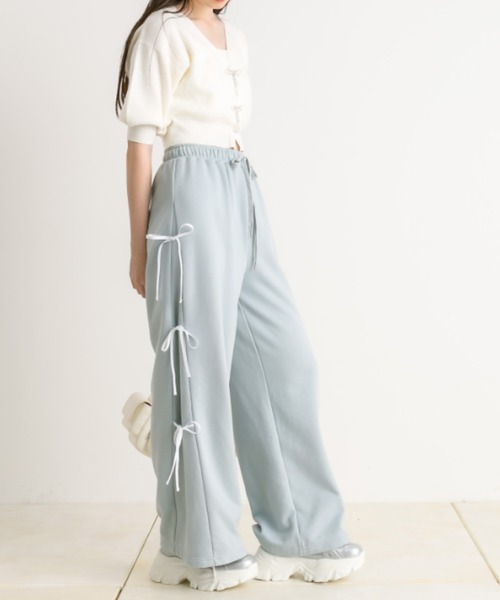 OLIVE des OLIVE(オリーブデオリーブ)の「【WEB限定カラー有】リボンビジュー付き半袖カーディガン(カーディガン/ボレロ・レディース・オフホワイト/サックスブルー/ブラック/ミント/ピンク/レッド・FREE)」の19枚目の写真