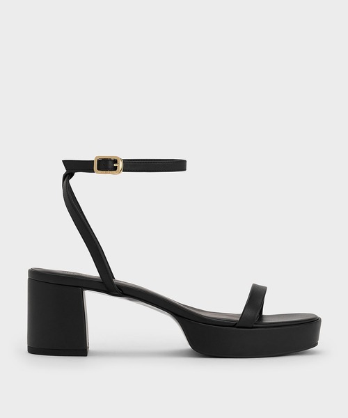 CHARLES & KEITH(チャールズ & キース)の「ティンストラップ ブロックヒールサンダル(サンダル・レディース・マルチ/ブラック・23cm/22.5cm/25cm/24.5cm/23.5cm)」の4枚目の写真