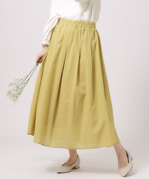 DRESKIP（ドレスキップ）の「◆【無理せずキレイ】歩くたびに揺れる ドラマティックフレアスカート（スカート・レディース・ブラック系1/ネイビー系1/イエロー系その他/ライトブルー・02/03/04）」の4枚目の写真