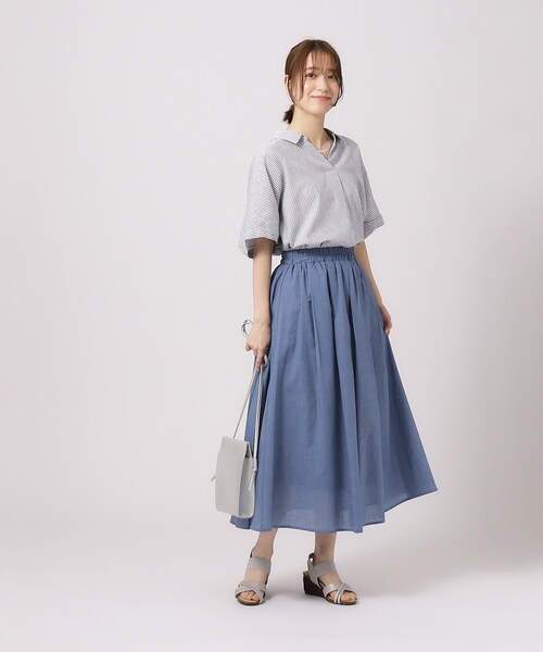 DRESKIP（ドレスキップ）の「◆【無理せずキレイ】歩くたびに揺れる ドラマティックフレアスカート（スカート・レディース・ブラック系1/ネイビー系1/イエロー系その他/ライトブルー・02/03/04）」の21枚目の写真