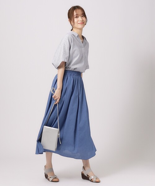 DRESKIP（ドレスキップ）の「◆【無理せずキレイ】歩くたびに揺れる ドラマティックフレアスカート（スカート・レディース・ブラック系1/ネイビー系1/イエロー系その他/ライトブルー・02/03/04）」の22枚目の写真