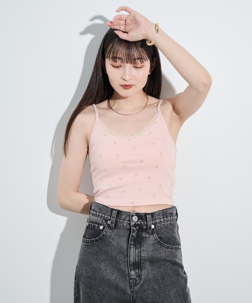 グニフニ♡ハートの国のバラモチーフレースキャミソール ノーラ カップ付レースキャミソール（スリップ・キャミソール） | Risa